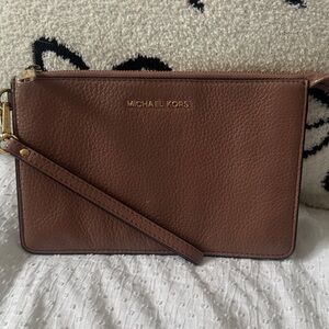 Michael Kors Chocolate Leather Wristlet
